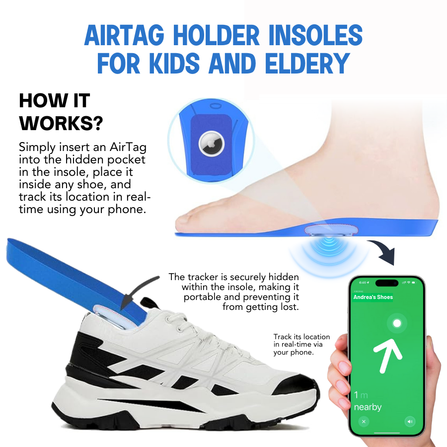 Airtag Holder Insoles for Kids and Eldery