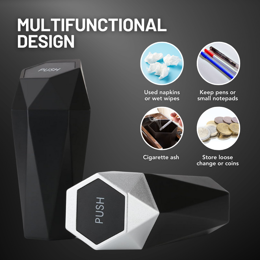 2025 Stylish Car Trash Can with Lid