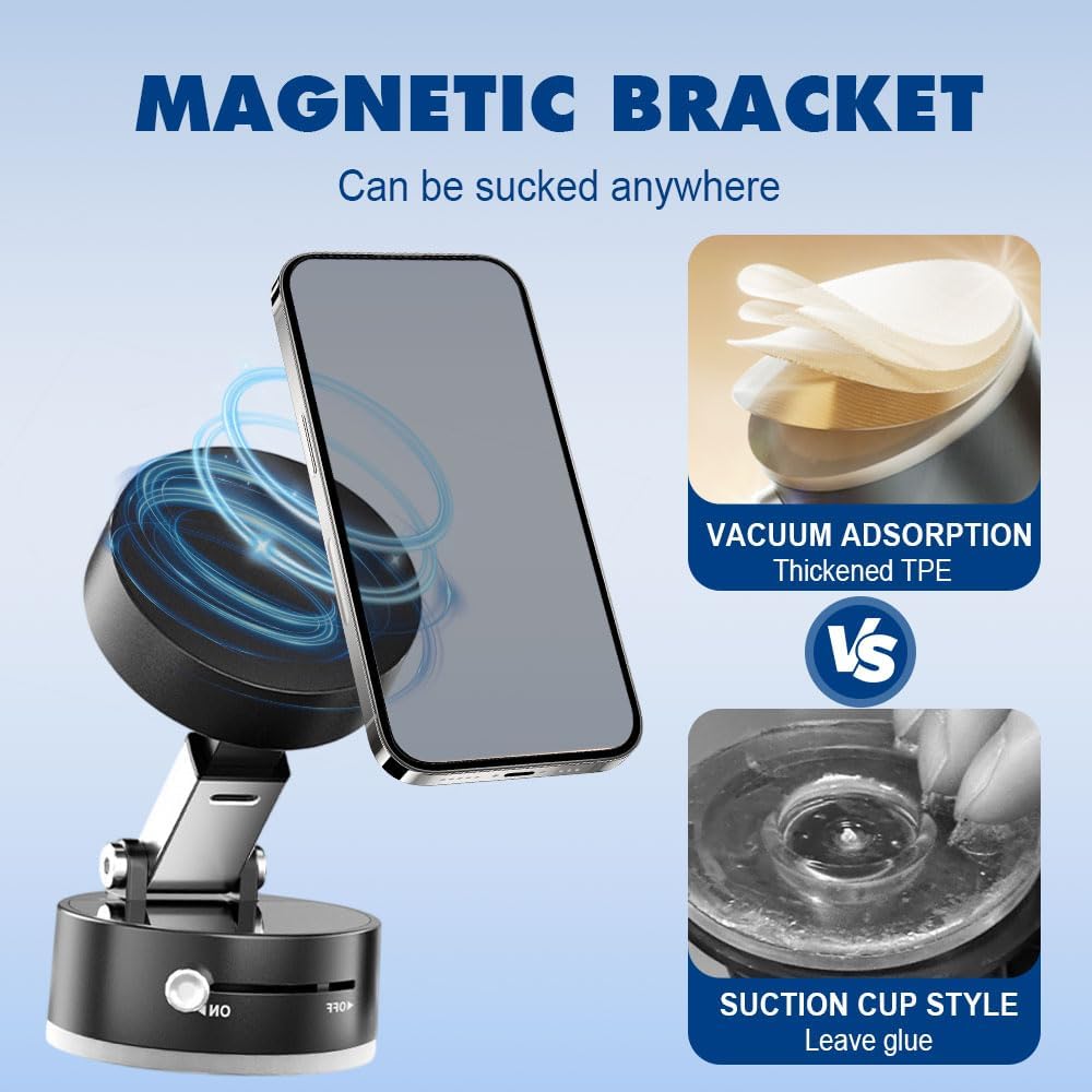 2025 UPGRADED Suction Cup Magnetic Car Phone Holder
